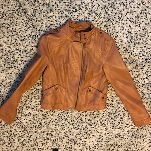 Salmon Vegan Leather Jacket